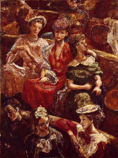 岡田謙三《幕合》1938 年 油彩・キャンバス 目黒区美術館