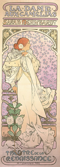 アルフォンス・ミュシャ ≪椿姫≫1896 年 カラ―リトグラフ　ミュシャ財団蔵　©Mucha Trust 2019