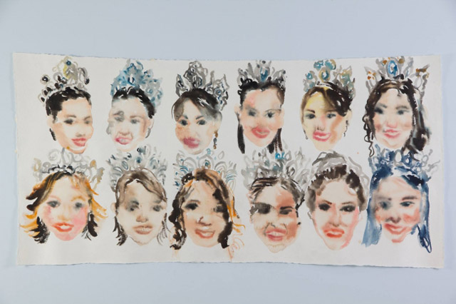 Tawan Wattuya / タワン・ワトゥヤ Miss Thailand 4 2015 Watercolor on paper ©Tawan Wattuya Courtesy of nca nichido contemporary art:「マイ・コレクション展2018」T-ART HALL