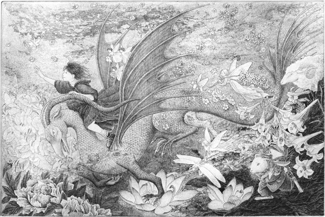 長野順子《果て無き世界へ》2016年、エッチング・紙:「アナザー・ストーリー /人の数だけ、物語がある。」高崎市美術館