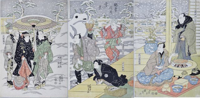 梅幸住居雪の景 歌川国貞(三代歌川豊国) 個人蔵