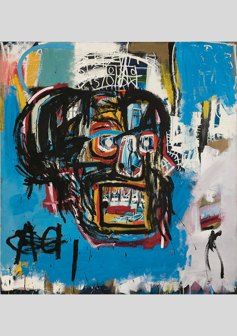 ジャン=ミシェル・バスキア<br> Untitled, 1982<br> Oilstick, acrylic, and spray paint on canvas<br> 183 x 173 cm<br> Yusaku Maezawa Collection, Chiba<br> Artwork © Estate of Jean-Michel Basquiat.<br>Licensed by Artestar, New York ジャン=ミシェル・バスキア Untitled, 1982 Oilstick, acrylic, and spray paint on canvas 183 x 173 cm Yusaku Maezawa Collection, Chiba Artwork © Estate of Jean-Michel Basquiat. Licensed by Artestar, New York