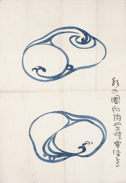 神坂雪佳 水の図向付皿図案 大正 9 年（ 1920 ）頃 個人蔵