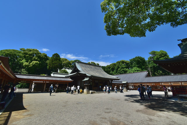 大宮の地名の由来となった氷川神社の本殿(見えているのは拝殿)