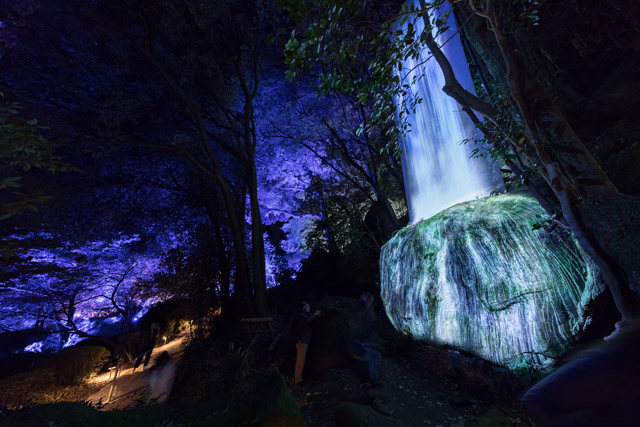 Exhibition view of teamLab: A Forest Where Gods Live – earth music&ecology, 2018, Takeo Hot Springs, Kyushu, Japan  © teamLab　teamLab is represented by Pace Gallery 